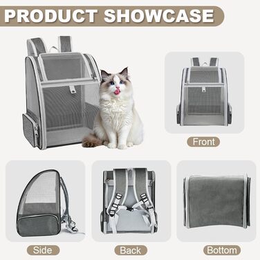 Рюкзак для транспортування домашніх тварин: переноска для кота/собаки 40x32x28 см. Підходить для котів та собак середніх та малих порід (до 5 кг).