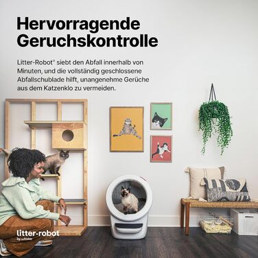 Автоматичний туалет для котів Litter-Robot 4 Whisker, білий, Wi-Fi, самоочищення, з бортиком і сходинкою, під грудкуватий наповнювач, гарантія 2 роки
