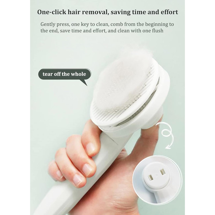 Щітка для тварин: для котів та собак з довгою та короткою шерстю, самоочисна, рожева