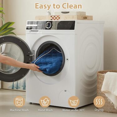 Ортопедичне собаче ліжко WNPETHOME XL, велике, вологостійке, знімний, пральний чохол, протиковзна підкладка, блакитне, 104 x 69 x 10 см