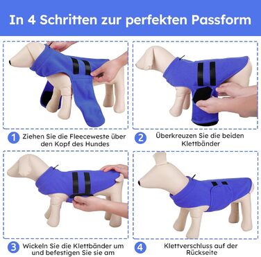 Теплий зимовий пуловер для собак Queenmore: флісова куртка, жилетка для дрібних порід (такса, чихуахуа, бульдог), блакитний, XS