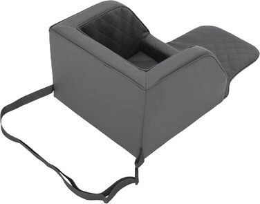 Автомобільний лежак для собак, переноска для собак, лежанка для собак, переноски для собак, заднє сидіння, ковдра для собак, корзина для собак, лежанка для котів, для маленьких собак (46x46x31 см), штучна шкіра (графіт)