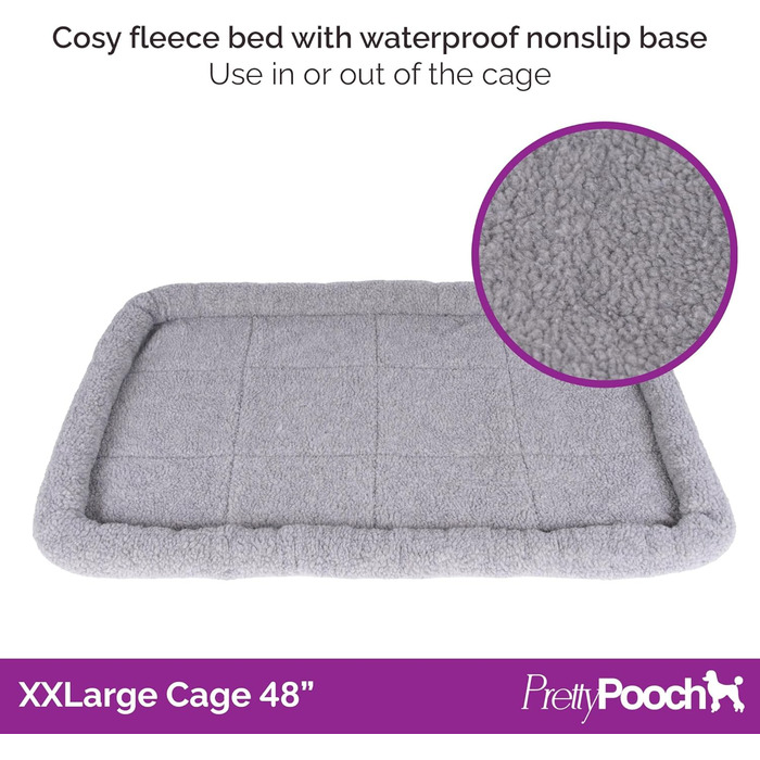 Металевий клітка Pretty Pooch для собак і котів XXL, складна, з піддоном, двома дверима та лежаком, 121,9 см