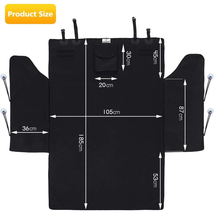 Захист для багажника автомобіля для собак, килимок для багажника, 185x105x45 см, вологостійкий, стійкий до подряпин, захист для салону автомобіля від собак