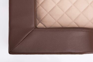 Ліжко для собак, лежанка для собак, диван-лежанка для собак, подушка для собак, місце для відпочинку, матрац для собак, хатинка для собак, місце для собаки, кошик для собак, лежанка для собак 93x62 см (XXL, коричнева ЕКО-шкіра, бежевий матрац)