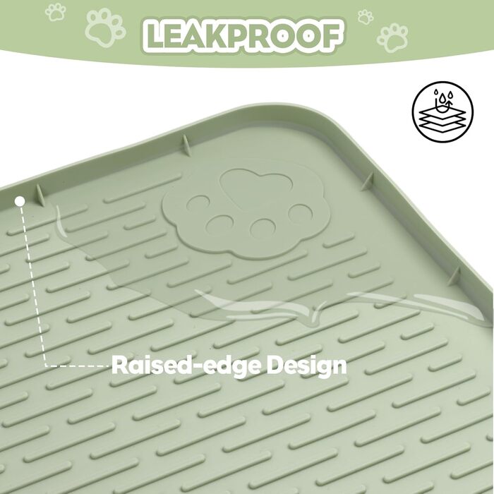 Килимок для котячого туалету Kalolary, великий, силіконовий, зелений (101 x 71 см)