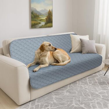 Водонепроникний коврик для собак, 137x208 см. Міцний килимок для тварин, антиковзаюча, багаторазова, можна прати в пральній машині. Захист для дивану, ліжка, автокрісла. Темно-сірий колір.