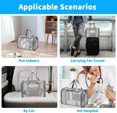 Транспортна сумка для кота та собаки, складана переноска для тварин, 42x26x29 см