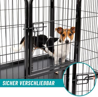 VOSS.PET Вольєр для цуценят XXL з ванною, огорожа для тварин, вольєр для дрібних тварин 108x73x70 см