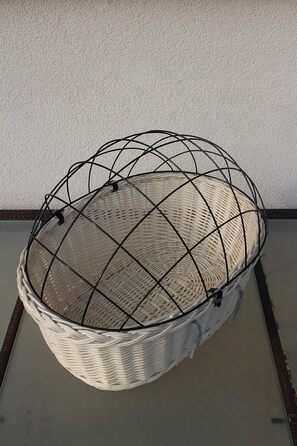 Корзина для велосипеда Marcus Hundefahrradkorb для собак, плетіння з лози, з металевою сіткою та подушкою, велосипедна корзина для тварин, еко-дизайн (XXL без подушки)