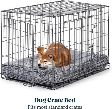 Лежанка для собак Stoutwool 10см, стійка до кусання, ортопедична, для маленьких порід, 58x41x10см, сіра