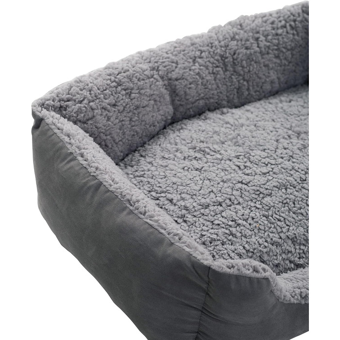 Крісло-лежанка для собак ESTEXO, лежанка для тварин, м'яке гніздо для собак, 60x48x18 см, темно-сірий/сірий колір