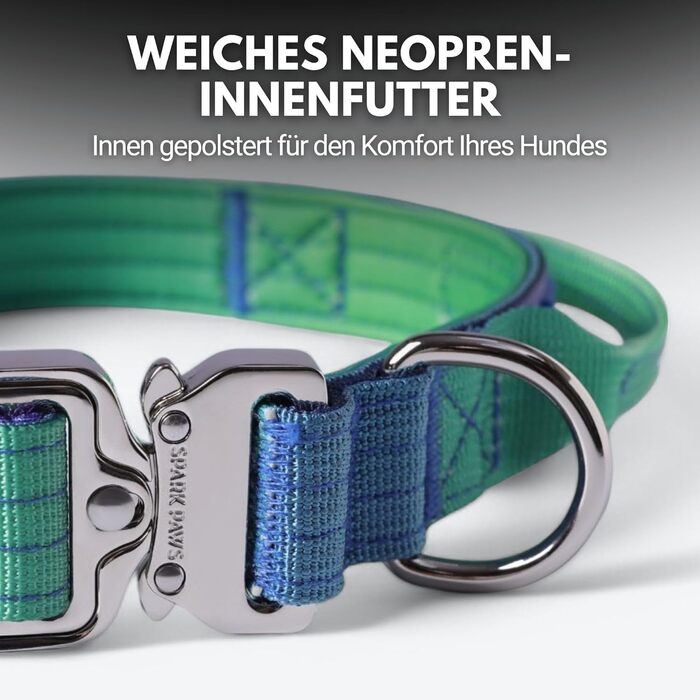 Тактичний нашийник для собак Spark Paws – міцний, преміум-якість, для великих та середніх собак (Lime Wave, XS: 9-18 кг [2.5 см])