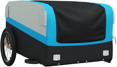 Причіп для велосипеда, причіп для собак, вантажний причіп 45 кг, чорний та синій, для покупок, компактна упаковка, проста збірка