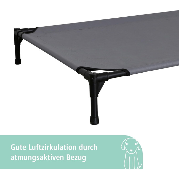 Лежанка для собак Kerbl Vacation Top, сіра, 105x86x75 см, знімний дах, зносостійка, для собак