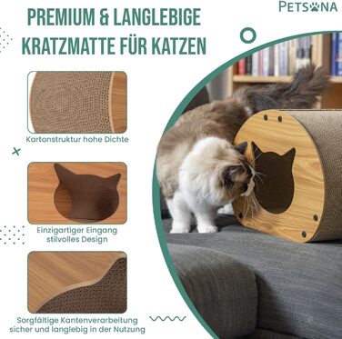 Котячий когтетоп з картону та килима, 30x43x25 см - іграшка для котів, натуральний матеріал