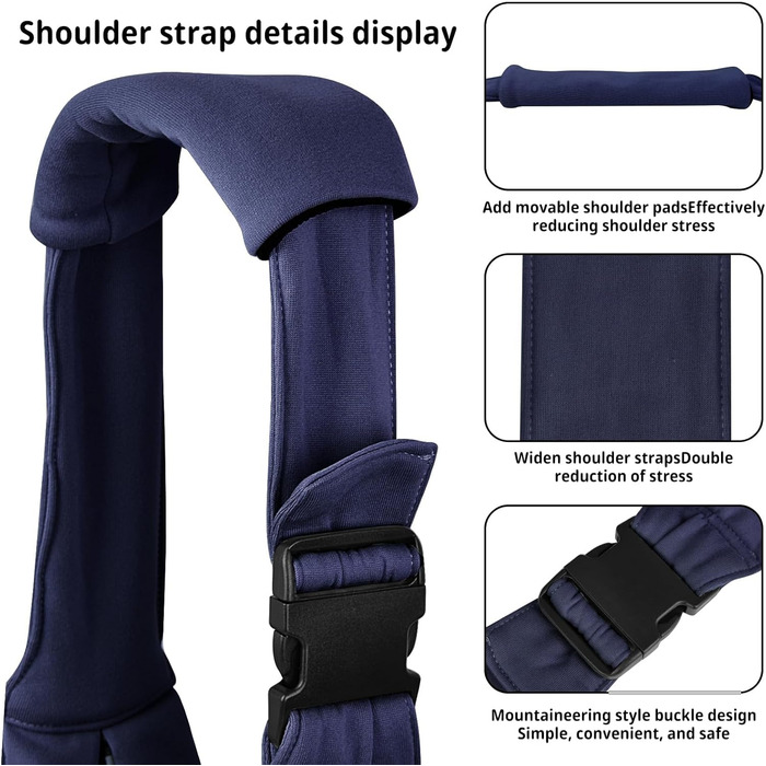 CUBY Слінг для собак та котів - Слінг-рюкзак для маленьких собак та котів, темно-синій, з регульованим підголовником