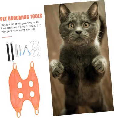 Гамак для грумінгу собак з машинкою для стрижки та кусачками для нігтів - практичний та безпечний аксесуар для догляду за домашніми тваринами (помаранчевий)