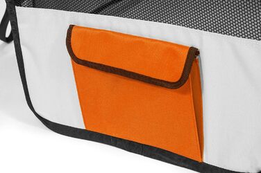 Портативний вольєр для тварин Pawer, 114x61 см, 8 панелей, оранжево-сірий, з можливістю персоналізації, 600D Oxford, для котів/собак/цуценят