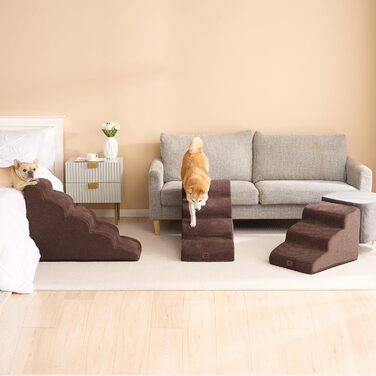 Сходинки для собак EHEYCIGA: 50 см, 4 сходи, з антиковзким покриттям, для маленьких собак, сірий (50 x 40 x 72 см)