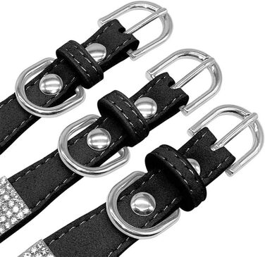 Нашийник та поводок для собак ETOPARS з стразами та кристалами, набір для собак та котів, чорний