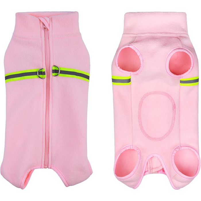Теплий зимовий пуловер для собак з флісу та світловідбиваючою вставкою (XXL, рожевий)