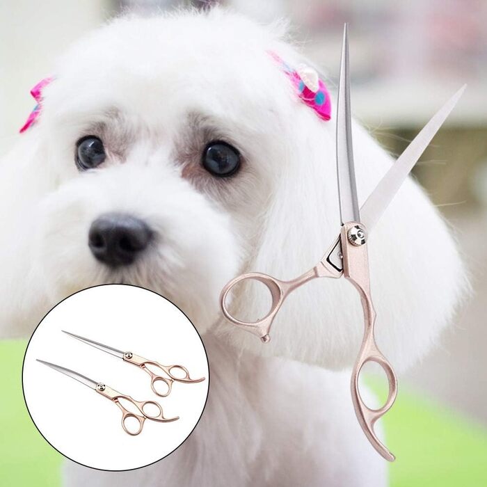Набір професійних ножиць для грумінгу тварин 4шт, 7 дюймів, з нержавіючої сталі, для собак та котів (золотий)