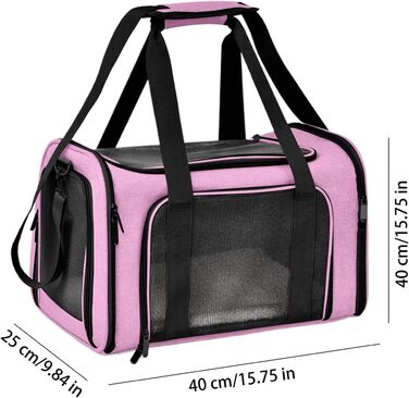 Транспортна переноска для котів та домашніх тварин, рожева. Зручна переноска для кошенят та маленьких собак, м'яка, дихаюча