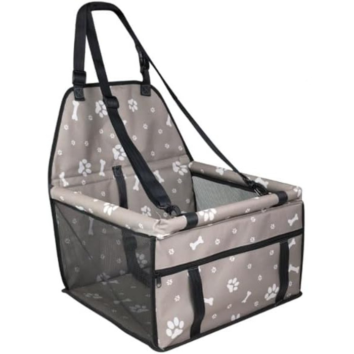 Автомобільний лежак для собак, переноска для тварин, автокрісло для собак з ременями безпеки, аксесуари для собак (сірий, 40x33x25 см)