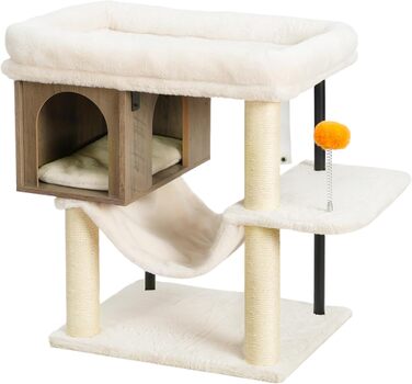 Котячий будиночок з дряпалкою Heybly HCT017WB (Rustic Gray) - велика платформа 54x40 см, висота 57.5 см