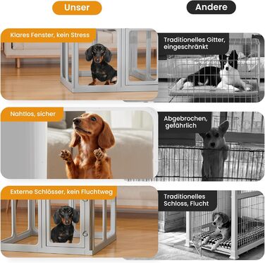 Клітка-вигул для цуценят Gardner Pet Acryl, 60 см, 8 панелей. Підходить для цуценят, кроликів, котів, свиней. Зручна, прозора, з присосками. Білий колір