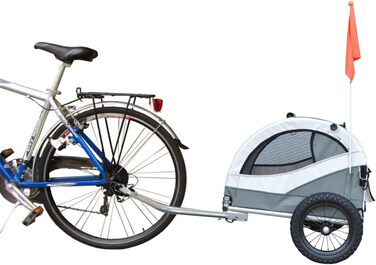 Papilioshop Kuma: візок для собак, причіп для велосипеда, а також переносний лежак для тварин. Легкий та стабільний, ідеальний для прогулянок та транспортування. Сірий колір.