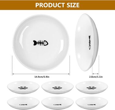 Набір мисок для котів з кераміки (6 шт.) - миски для корму та води, керамічні миски для котів