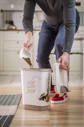 Контейнер для корму Rotho MyPet Cody 10л з кришкою та клапаном, BPA-free, антрацит/білий