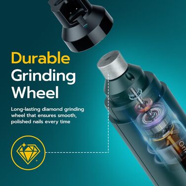 Електричний точило для кігтів домашніх тварин Mcbazel для котів та собак, тихий точило для собак з LED-підсвіткою, регульований з 5 швидкостями, точило для кігтів, алмазна шліфувальна диска