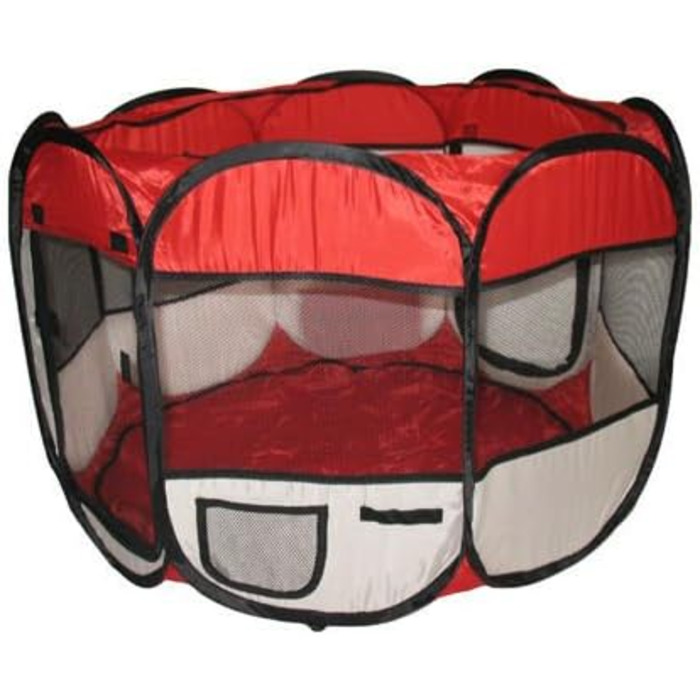 Клітка-загон для кроликів та морських свинок BUNNY BUSINESS, розкладний, тканинна, рожева/блакитна