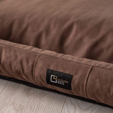 Крісло-лежанка для собак Puffi, велике, середнє, маленьке - м'яке ліжко для собак з Alcantara, миється, зручне, довговічне, зносостійке (XXXL+| 160x110 см, коричневе)