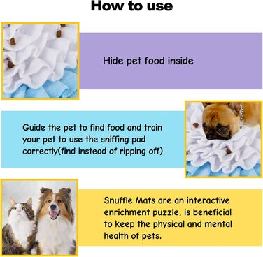 Snuffle-килимок для собак Petphabet, великий і малий, іграшка для собак, новорічна, для тренування нюху, повільного годування, підстилка під корм, машинне прання, головоломка