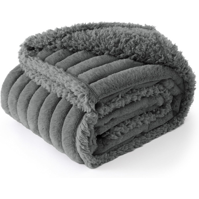 Водонепроникний коврик для собак BEDSURE - 152 x 203 см, миючий, для великих собак, м'який та пухнастий, захисний, для диванів, ковдра для собак (S(63x89cm), сірий)