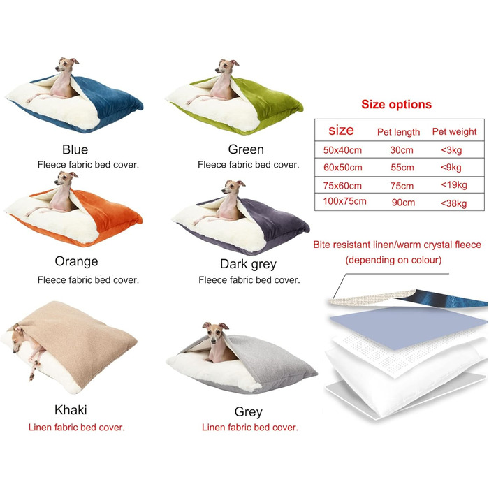 Ортопедичне ліжко-будка для собак з підстилкою, 75x60x23 см, Хакі