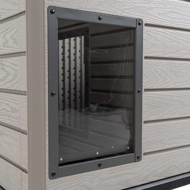 Кінець Lifetime - Зовнішній вольєр для собак, 120x97x97-90 см, переносний собачий будиночок, з піднятим дном, знімним перегородкою, захист від УФ-випромінювання, складане дах, прямокутний вольєр для саду (92314)