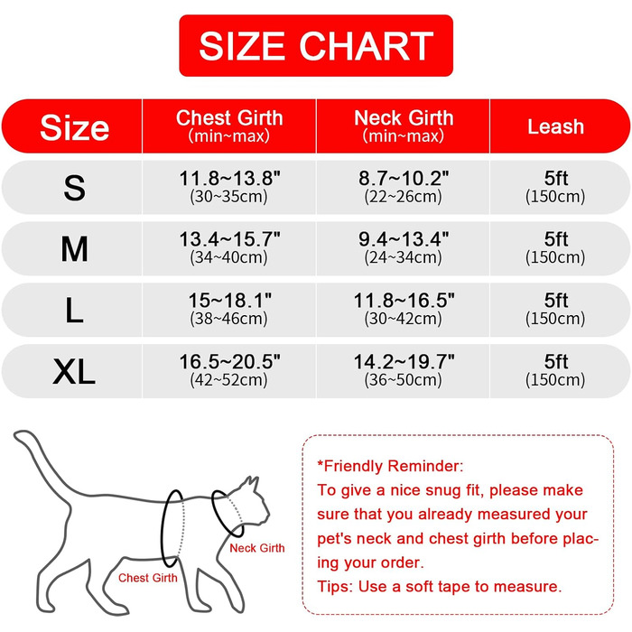 Набір посуду та шлейка для собак та котів, витривала регульована шлейка з поводом, сітка з відбиваючими смугами, XL, червоний XL