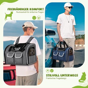 Рюкзак-переноска для котів та собак ALLSOPETS, до 10 кг, сірий, L