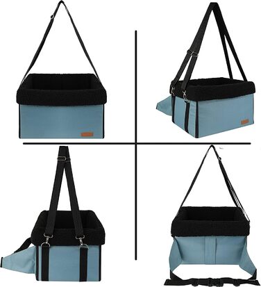 Автомобільний лежак для собак - міцний, знімний флісовий вкладиш, для маленьких та середніх собак, синій