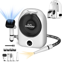 Набір для догляду за собаками та котами: фен для видалення шерсті з професійною щіткою, іонізація, стабільна температура (чорний)