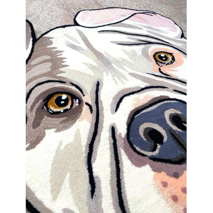 Персоналізований килимок для собак з індивідуальним портретом, коричневий, 56 x 60 см, прямокутний, антиковзкий, туфтований, мультфільм, кристановий оксамит/антиковзкий гумовий, для дому, вітальня