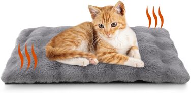 Самогріюча ковдра для котів та собак XIAPIA, фланелева, без кабелів, тепла, миється, термоковдра для котів, подушка для котів, для дому та авто, сіра, 60 x 45 см, M