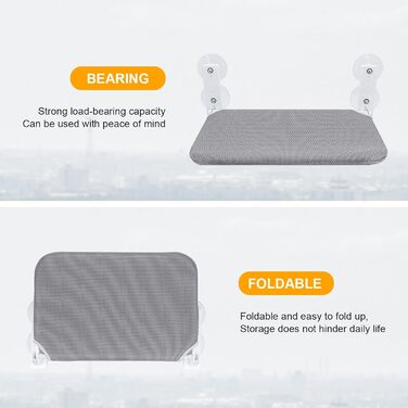 Кішка лежанка на вікно Gearific, розкладна гамак з 4 присосками, міцний каркас, дихаюча сітка, сірий, 45 x 30 см