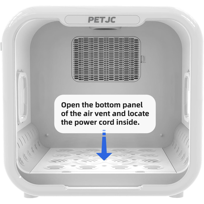 Автоматичний сушар для домашніх тварин PETJC для котів та маленьких собак, тихий собачий фен для грумінгу з 360° сушінням, об'єм 71 л з інтелектуальним регулюванням температури