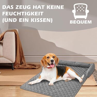 М'яке ліжко для собак, 75x75 см, з антиковзним покриттям та бортиками. Підходить для собак, як диванний чохол. Можна прати в пральній машині.